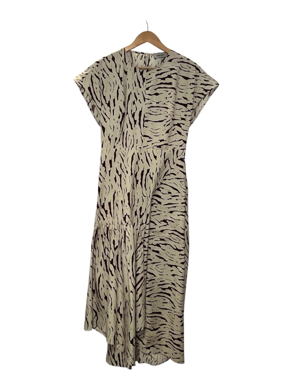 Rachel Comey Abstract Print Asymmetrical Poplin Maxi Dress